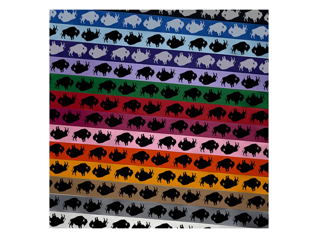 American Bison Buffalo Silhouette Satin Ribbon for Bows Gift Wrapping DIY Craft Projects - 1&#x22; - 3 Yards